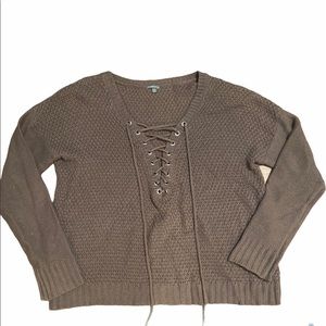 Brown laced sweater